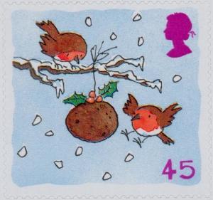 Colnect-123-527-Robins-with-Christmas-Pudding.jpg