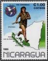 Colnect-2085-244-Chasqui-mail-runner-and-map-of-Realejo-Nicaragua-route.jpg