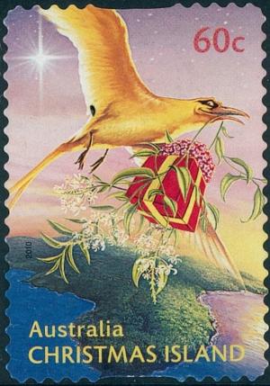 Colnect-2749-610-Golden-Bosunbird-delivering-it-s-Christmas-Gift.jpg
