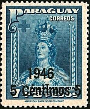 Colnect-1920-199-Our-Lady-of-Asuncion-with-overprint--quot-1946-quot--and-new-value.jpg