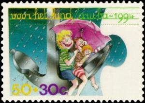 Colnect-3750-967-Children-on-anchor-with-umbrella.jpg