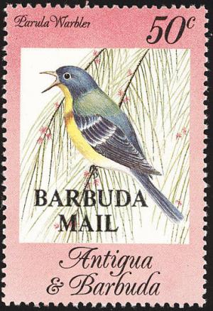 Colnect-1859-763-American-Parula-Parula-americana---Overprinted.jpg