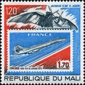 Colnect-2502-191-Clement-Ader--s-Avion-III-and-French-Stamp.jpg