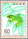 Colnect-608-807-Schlegel--s-Green-Tree-Frog-Racophorus-schlegeli-.jpg