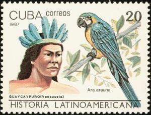 Colnect-2133-197-Guaycaypuro-Indian-of-Venezuela-Blue-and-yellow-Macaw-Ara-.jpg