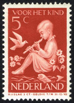 Colnect-2190-863-Child-with-flute-and-bird.jpg