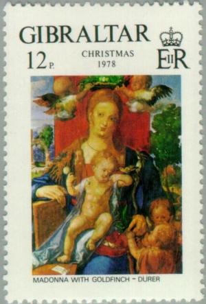 Colnect-120-316-Christmas-1978---Madonna-with-Goldfinch-Durer.jpg