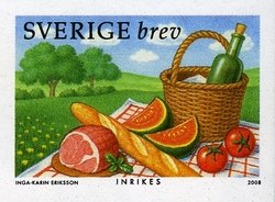 Colnect-535-110-Summer-gastronomy-Ham-bread-watermelon-tomatoes-wine.jpg