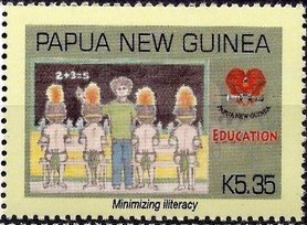 Colnect-4217-894-Teacher-and-tribesmen-in-classroom-Paul-Gemis.jpg