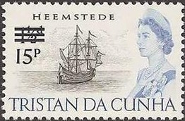 Colnect-1772-097-Surcharged-Dutch-ship-Heemstede-first-landing.jpg