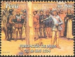 Colnect-1557-459-Pizarro-founding-the-city.jpg