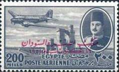 Colnect-1281-766-Aircraft-DC-3-Dakota-over-Nile-Dam--amp--King-Farouk-with-overpr.jpg