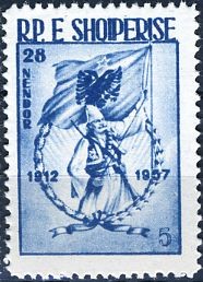 Colnect-2358-487-Soldier-with-flag-in-Wreath.jpg