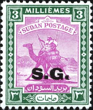 Colnect-5883-392-Postman-with-Dromedary-Camelus-dromedarius.jpg