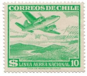 Colnect-3154-624-Plane-over-mountain-lake.jpg