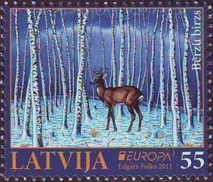 Colnect-1214-001-Roe-Deer-Capreolus-capreolus-in-Birch-Forest.jpg