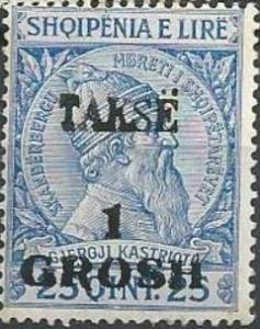Colnect-3412-076-Skanderbeg-issue-overprinted-with-Turkish-Value-and-Takse.jpg