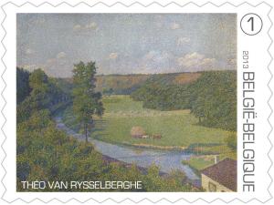 Colnect-1537-096-Th-eacute-o-van-Rysselberghe-The-valley-of-the-river-Sambre-1890.jpg