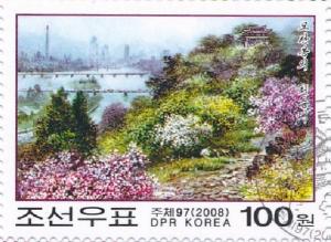 Colnect-3176-067-Pavilions-and-flowering-shrubs-on-Moran-Hill-Pyongyang.jpg