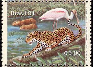 Colnect-1976-340-Capybara-Roseate-Spoonbill-Jaguar.jpg