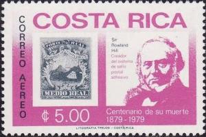 Colnect-1137-546-Costa-Rica-first-stamp-and-Sir-Rowland-Hill.jpg