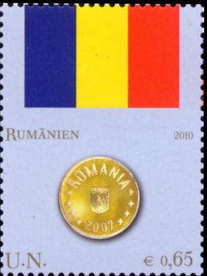 Colnect-2677-043-Flag-of-Romania-and-1-ban-coin.jpg