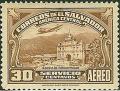 Colnect-1720-282-Plane-over-the-Church-of-Panchimalco.jpg